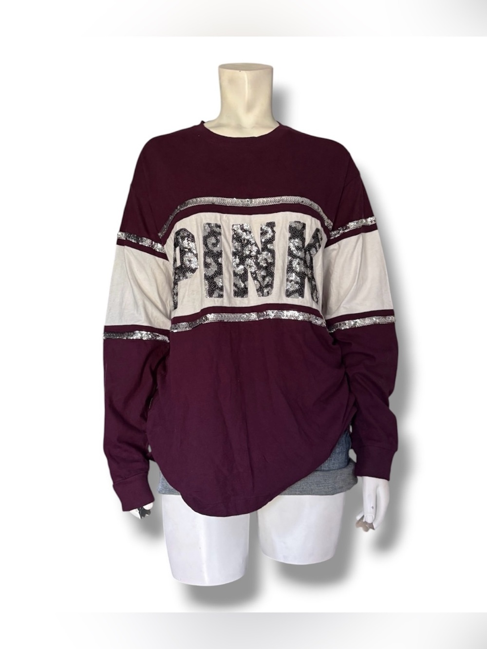 PINK by Victoria’s Secret | Y2K Vintage Sequin leopard print long sleeve t shirt